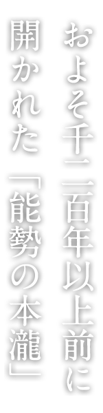 およそ千二百年以上前に開かれた「能勢の本瀧」